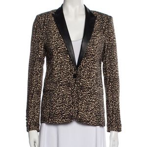 The Kooples leopard blazer with faux leather lapels. Size small, brand new!